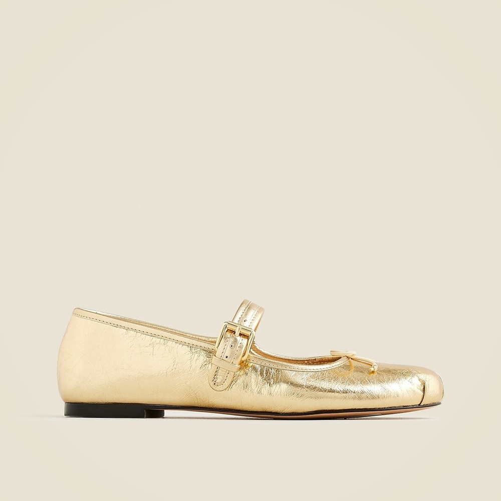 J.Crew Logan Mary Jane ballet flats shoes
crinkled metallic leather CC021 - Picture 2 of 12